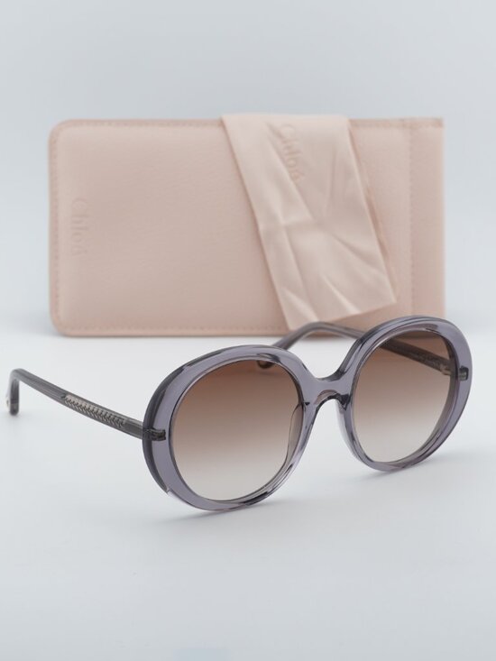 Chloe CH0007S 003 Women Round Sunglasses - Grey / Brown main image 5
